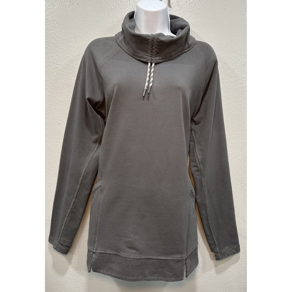 L.L.Bean Pullover Sweater Women's Size Medium ColorGray Funnelneck Front Pockets